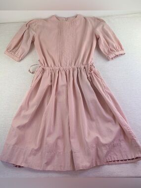 The Summer House short sleeve drawstring waist Dress‎ with Pintuck Bodice pink